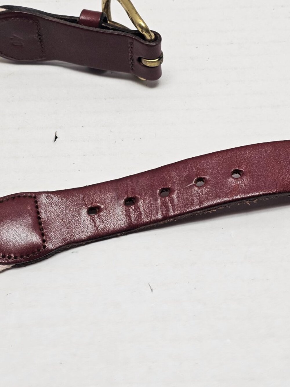 Hand Made in Essex Ct USA SailBoat Nautical Navy Blue Leather Men Brass Belt 40 - Picture 7 of 16